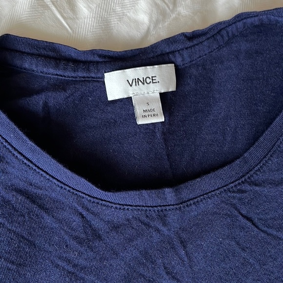 Vince Classic Navy Cotton Crewneck Tee, worn twice - Picture 5 of 5